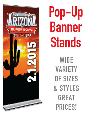 Discount pop-up banner stands in mesa, gilbert, chandler AZ. Professional graphics and printing company.